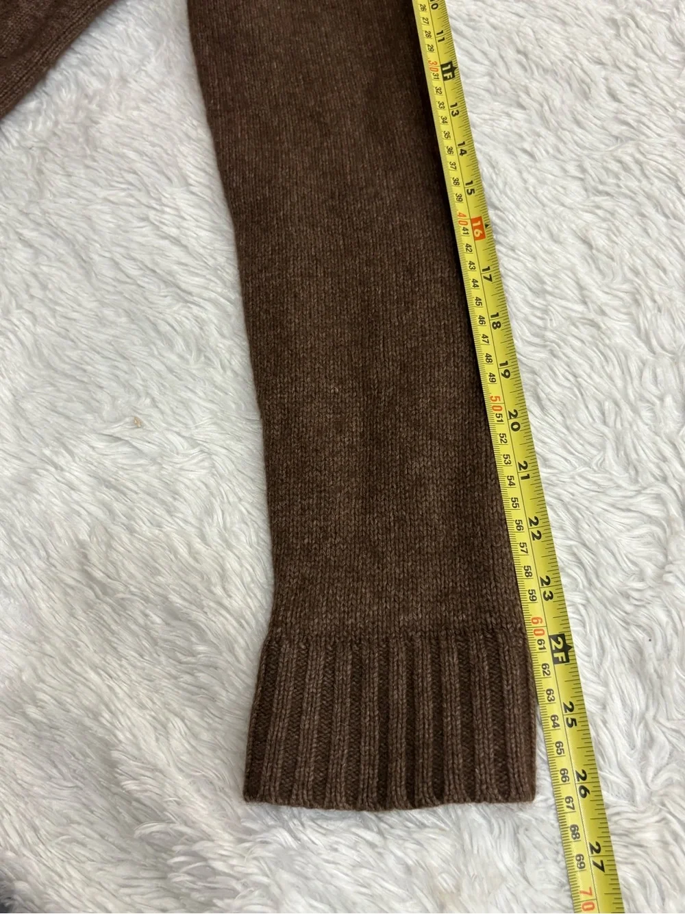 VINTAGE Y2K RUELH # 925 Cashmere Blend Women's Brown Crew Neck Sweater M Preppy